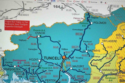 Tunceli’de yoğun kar yağışı nedeniyle birçok il yolu ulaşıma kapatıldı