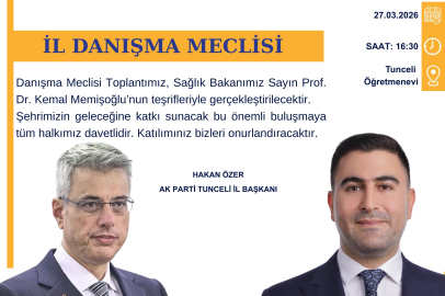 Sağlık Bakanı Memişoğlu Tunceli’ye Geliyor: AK Parti İl Danışma Meclisi Toplanıyor